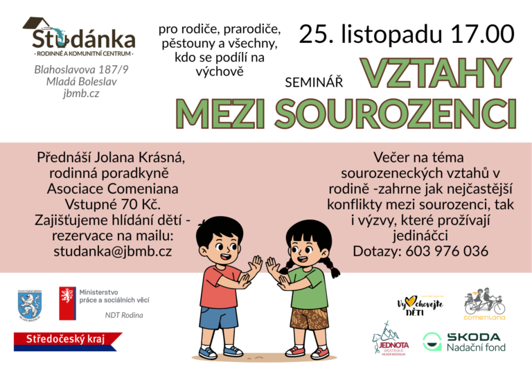 Přednáška o výchově – sourozenci a jedináčci